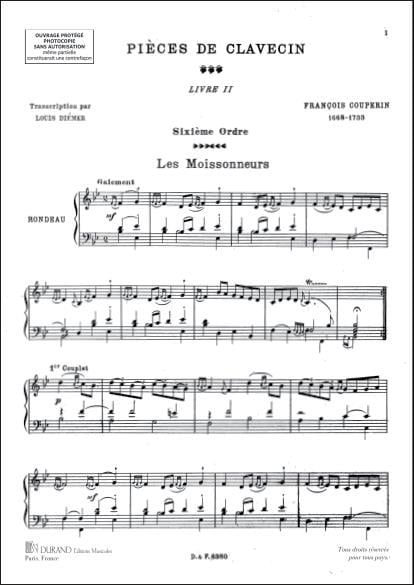 Pieces De Clavecin Pour Piano Livre II (Ordres 6